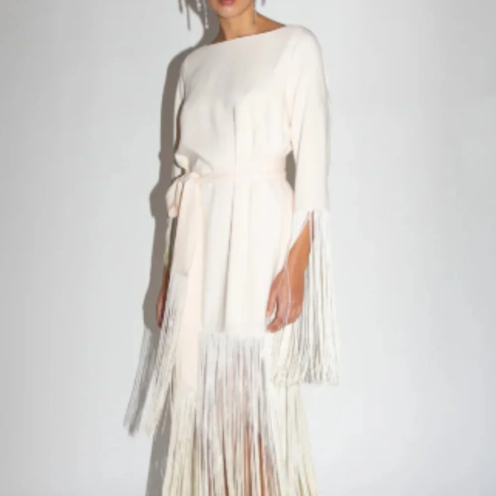 Mr Larkin Orella Tassel Dress, Ivory - Picture 5 of 10